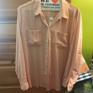 NWT Sheer Ann Taylor Button Up Blouse